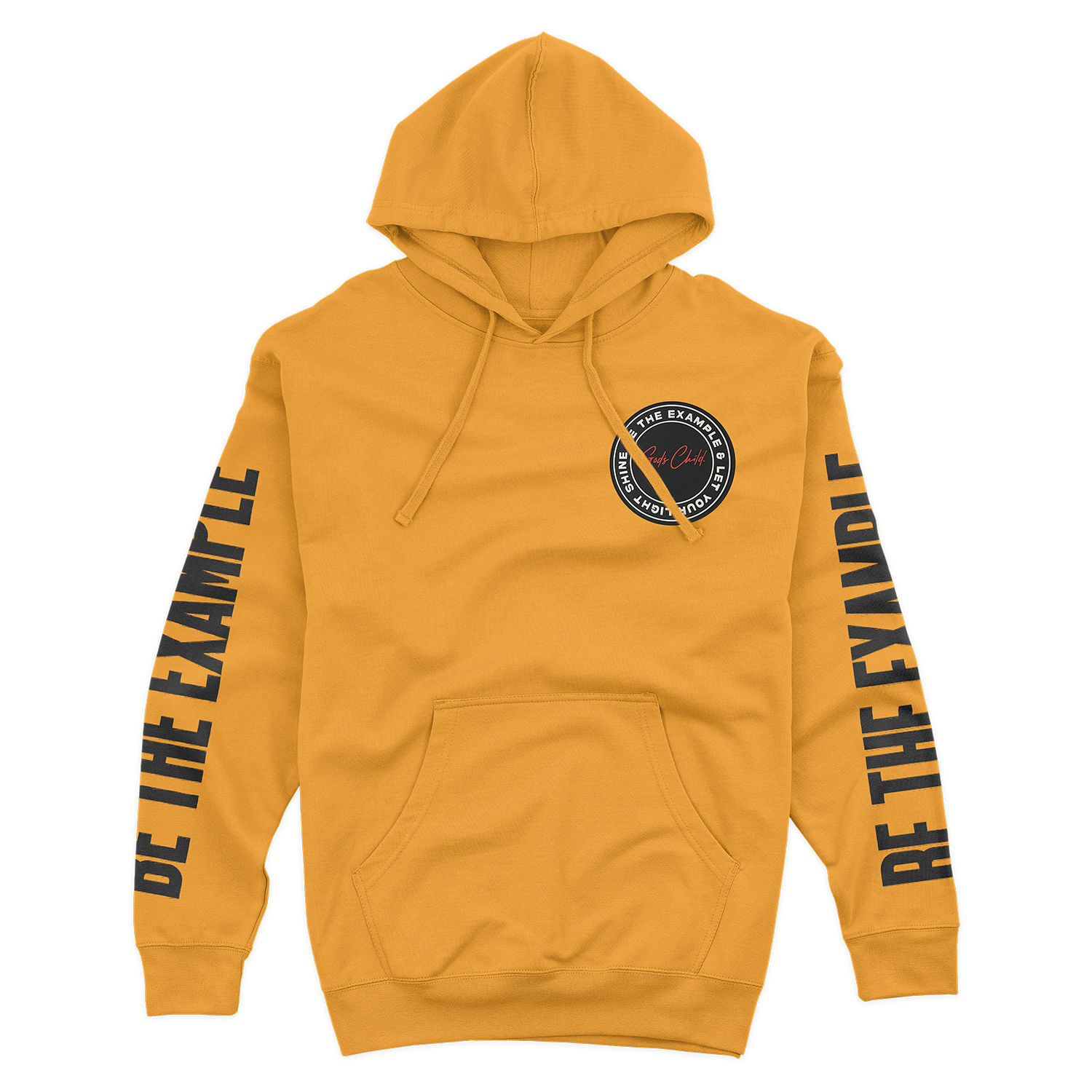 God`s Child "Be The Example " Fleece Pullover Hoodie (Gold)