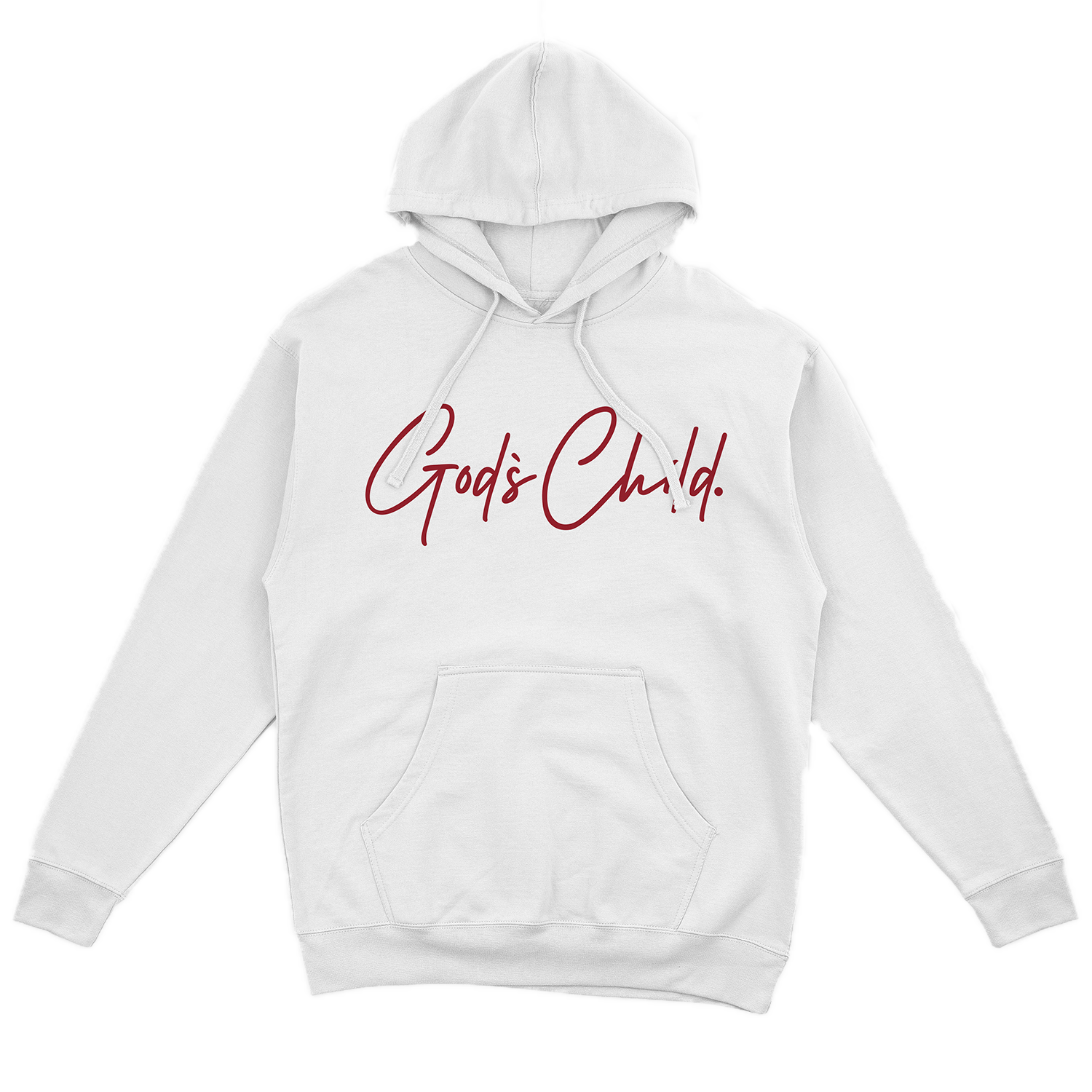 God`s Child "Big Signature" Fleece Pullover Hoodie (White & Red)